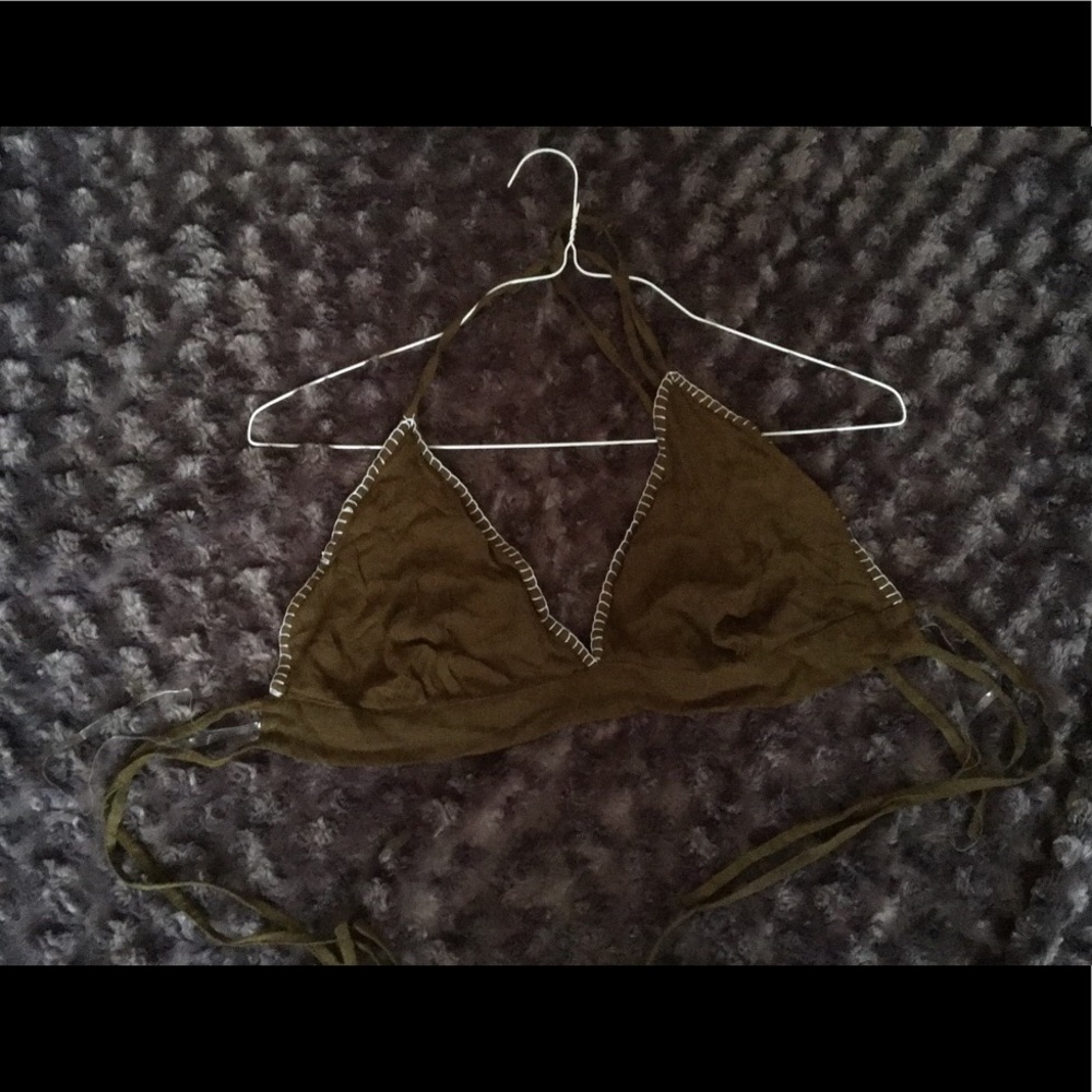 Green Tie Bralette/ Top